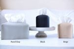 Square PU Leather Tissue Box Cover with Bottom Belt by Carrot's Den | Decorative Organizer for Home & Office - Beige - Image 2