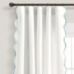 Lush Decor Coastal Chic Scalloped Edge Curtains, 52"x84", Blue & White - Ideal for Coastal Living Rooms. - Image 2