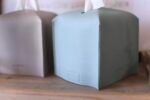 Square PU Leather Tissue Box Cover with Bottom Belt by Carrot's Den | Decorative Organizer for Home & Office - Beige - Image 7
