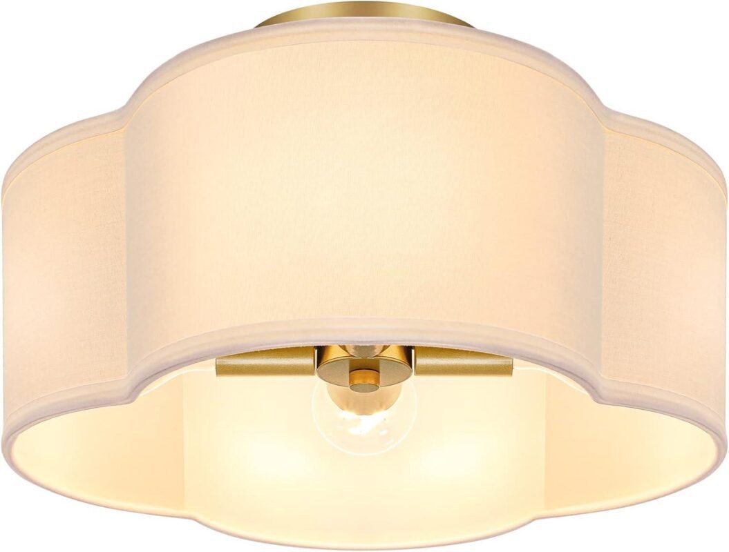 Our Review: Stylish & Cozy 4-Light Brass Semi Flush Ceiling Lamp