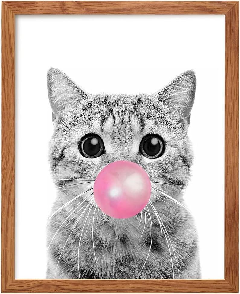 Why We Love This Charming Pink Tabby Cat Wall Art Frame