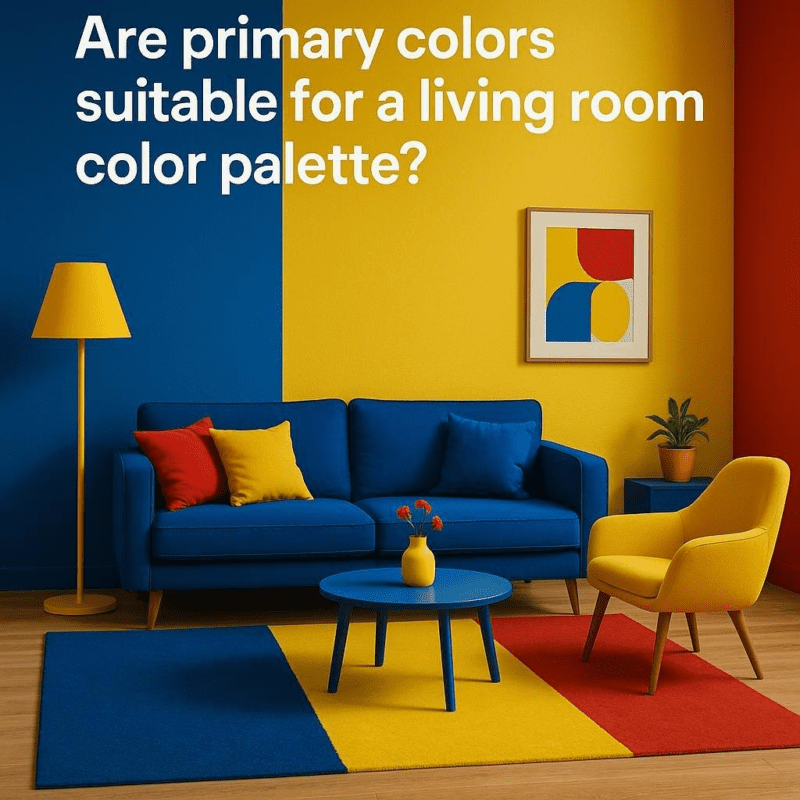 Are primary colors suitable for a living room color palette?