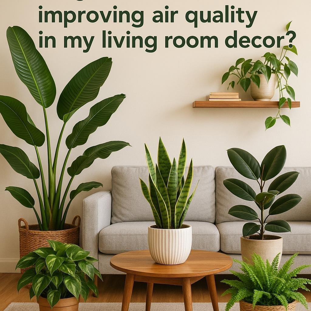 What are some good plants for improving air quality in my living room decor?