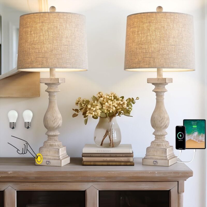 Our Review: BOBOMOMO 27″ Dimmable Lamps with USB Charging Ports
