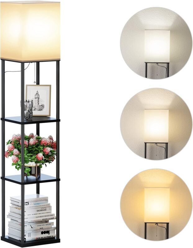Why We Love the SUNMORY Floor Lamp with Shelves and 3-Color Bulb
