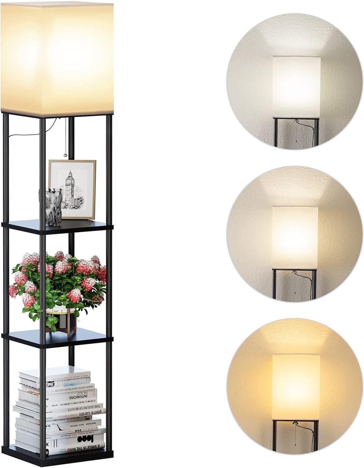 Why We Love the SUNMORY Floor Lamp with Shelves and 3-Color Bulb
