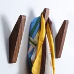 COCOYA 2-Pack Wall-Mounted Wood Hooks: Minimalist Walnut Design for Entryway, Perfect for Hats, Bags, Coats, and Towels. - Image 4