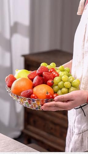 41XeOQajVL._SL500_.jpg MAGCOLOR Hand-Painted Woven Glass Crystal Bowl: Colorful Centerpiece for Home, Office, Weddings, Snacks & Desserts. - Image 8