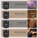 Men's Scented Candle Set - 4 Pack of Smoke, Vanilla, Leather, and Oak Candles for Home Gifts - Image 3