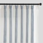 jinchan Striped Linen Blend Curtains 84 Inches Long for Living Room Blue Stripe Semi Sheer Light Filtering Modern Farmhouse Coastal Drapes for Bedroom Curtain Set 2 Panels