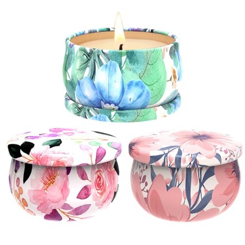 Set of 3 Scented Candles for Relaxation – Natural Soy Scented Candles Gift Sets of 3, Stress Relief Candles for Home Scented, Natural Soy Wax Aromatherapy Candle, Burning Long Lasting Candles, Best Ideal for Gift