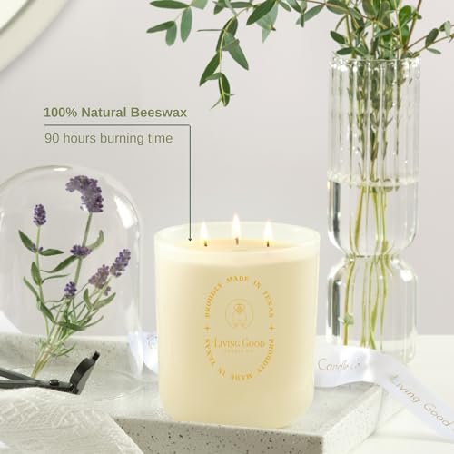 41-tnc8DFML._SL500_.jpg Tranquility: 15 oz Vanilla & Lavender Beeswax Candle - 90+ Hours of Non-Toxic Aromatherapy Relaxation - Image 5