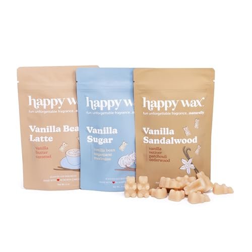 Happy Wax Vanilla Lovers Scented Soy Wax Melts – 6 Happy Wax Vanilla Lovers Scented Natural Soy Wax Melts – 6 Oz Total