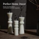 3-Piece Soy Wax Pillar Candles Set - Handmade Ribbed Design for Modern Decor & Gifts, Long-Lasting (White) - Image 4