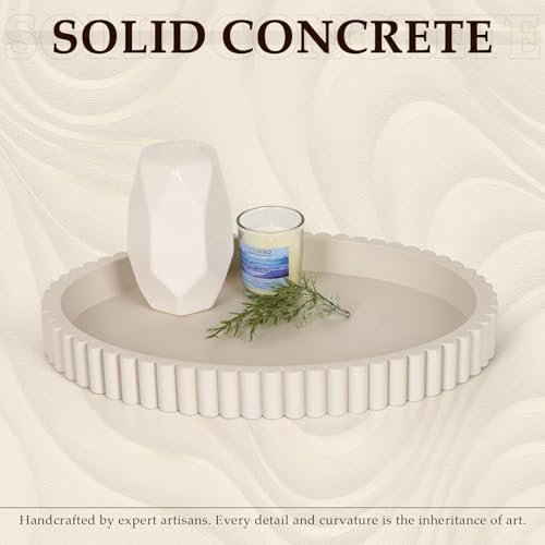 410vG6MnRxL._SL500_.jpg Cathyeen 13" Concrete Coffee Table Tray - Stylish Gray Centerpiece for Modern Home Decor - Image 2