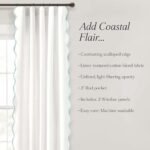 Lush Decor Coastal Chic Scalloped Edge Curtains, 52"x84", Blue & White - Ideal for Coastal Living Rooms. - Image 6