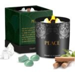 Heart & Homage Natural Scented Meditation Candle with Healing Crystals - Luxurious Wood Wick Crystal Candle with Premium Gift Packaging, 8.11 oz (Sandalwood)