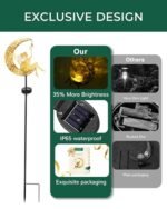 Vuees Solar Garden Statues: Fairy Moon Light Stake, Perfect Housewarming Gift for Mom or Grandma! - Image 3