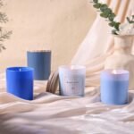 REISEN 12-Pack Assorted Blue Candle Jars - 10oz Frosted Glass Containers with Bamboo Lids for DIY Gifts and Storage. - Image 4