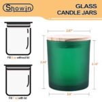 8 Oz Thick Candle Jars - 15 Pack with Wooden Lids, Frosted Green Empty Containers for Candle Making - Image 4