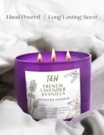 Lavender Vanilla Aromatherapy Candle | 3 Wick Soy Candle | Large 15.8 oz | Long-Lasting Relaxation Gift for Women - Image 7