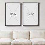 Set of 2 Large Framed Neutral Abstract Canvas Prints for Living Room, 24x36 In, Modern Wall Art. - Image 3