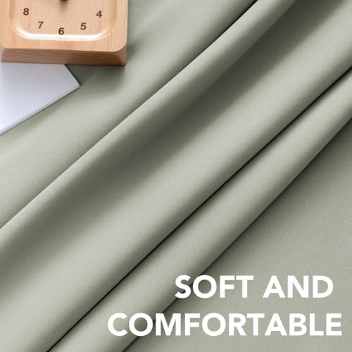 415W5NDqtlL._SL500_.jpg H.VERSAILTEX Blackout Curtains - Thermal Insulated Room Darkening Drapes, 52x84 Inch, Light Sage, Set of 2 for Living Room & Bedroom. - Image 5