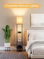 Corner Floor Lamp with Shelves & 3 CCT LED Bulb - Etagere Organizer for Living Room & Bedroom - Image 5