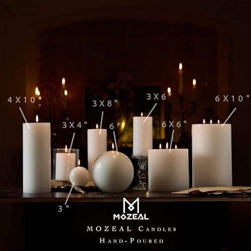 417iyraC5iL._SL500_.jpg MOZEAL 3" x 4" Hand-Poured Unscented Dripless Pillar Candle Set of 3, 72-Hour Burn, Rustic Style, Ideal for Weddings and Home Decor. - Image 3