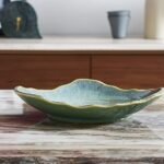 VOMANA 12'' Green Ceramic Decorative Bowl - Versatile Centerpiece for Living Room, Entryway, or Dining. - Image 6