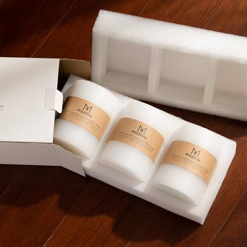 418BjGqpjHL._SL500_.jpg MOZEAL 3" x 4" Hand-Poured Unscented Dripless Pillar Candle Set of 3, 72-Hour Burn, Rustic Style, Ideal for Weddings and Home Decor. - Image 5