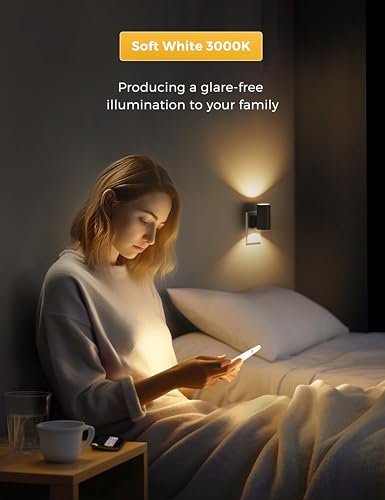 419Hq2VsqL._SL500_.jpg L LOHAS LED Night Light with Dusk to Dawn Sensor, 3000K Soft White, Adjustable Brightness, 2-Pack – Ideal for Hallways, Bedrooms, and Stairways. - Image 6