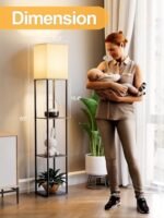 Corner Floor Lamp with Shelves & 3 CCT LED Bulb - Etagere Organizer for Living Room & Bedroom - Image 3