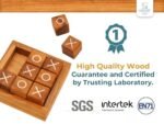BSIRI Tic Tac Toe Game for Kids & Adults - Rustic Wood Decor for Living Room & Desk - Family Game Night Classic - Image 4