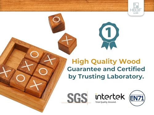 41AzxXnB4aL._SL500_.jpg BSIRI Tic Tac Toe Game for Kids & Adults - Rustic Wood Decor for Living Room & Desk - Family Game Night Classic - Image 4
