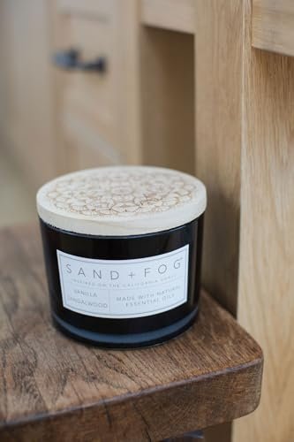 41BFRDyDQQL._SL500_.jpg Sand + Fog Vanilla Sandalwood Candle - 12oz Luxury Jar - Lead-Free Cotton Wick - Home Decor & Air Freshener - More Sizes & Scents Available - Image 7