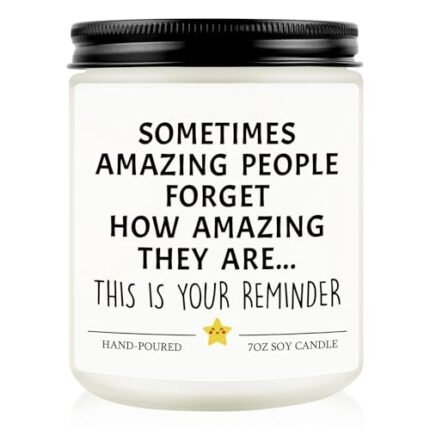 Thank You Gifts, Inspirational Gift for Women Men, Relaxing Stress Relief, You are Amazing Awesome Candle, Birthday Encouragement Appreciation Graduation Present for Friend Sister, Teacher Gifts