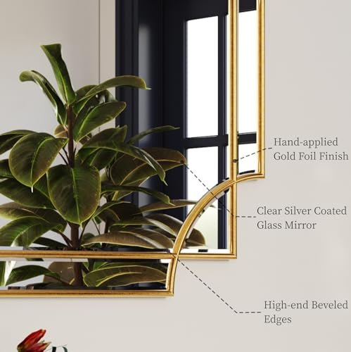41C4E9QPjQL._SL500_.jpg Kelly Miller 24"x48" Gold Beveled Wall Mirror - Traditional Decorative Home Decor for Any Room - Image 6
