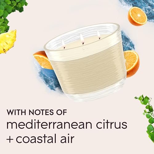 41CCkAT3FzL._SL500_.jpg Glade 3-Wick Candle Jar Set - Coastal Sunshine Citrus, Essential Oil Infused, 6.8 oz, 3 Pack - Image 5