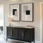 Set of 2 Large Framed Neutral Abstract Canvas Prints for Living Room, 24x36 In, Modern Wall Art. - Image 2