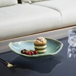 VOMANA 12'' Green Ceramic Decorative Bowl - Versatile Centerpiece for Living Room, Entryway, or Dining. - Image 3
