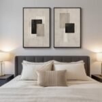 Set of 2 Large Framed Neutral Abstract Canvas Prints for Living Room, 24x36 In, Modern Wall Art. - Image 4