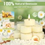 24-Pack Natural Beeswax Tealight Candles - 100% Pure, 4-Hour Burn, Smokeless & Air Purifying. - Image 2