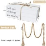 Decorative White Faux Books for Home Decor: Rustic Farmhouse Stacked Display with "With God All Things are Possible." - Image 4