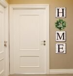 HRENCY Farmhouse Wall Decor: Rustic Wooden Sign with Artificial Eucalyptus for Cozy Home Accent. - Image 2