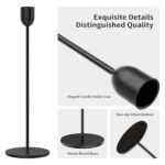 ChefBee Black Tall Candle Holders, 3PCS Taper Stand for Weddings, Dining, Fireplaces & Vintage Decor - Image 3
