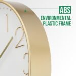 Bakbrand 12-Inch Silent Wall Clock - Modern Gold Quartz Clock for Home, Office, and School Decor - Image 4