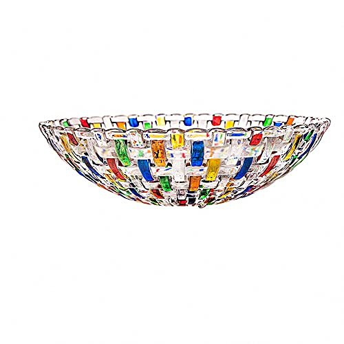 MAGCOLOR Hand-Painted Woven Glass Crystal Bowl: Colorful Centerpiece for Home, MAGCOLOR Hand Painted Colorful Woven Glass Crystal Salad & Fruit Bowl Decoration,Centerpiece For Home,Office,Wedding Decor, Fruit, Snack, Dessert, Server