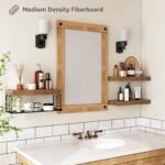 QEEIG Wall-Mounted Bathroom Shelves Over Toilet - Rustic Brown Floating Shelf Set of 3, 16" for Toilet Paper Storage and Farmhouse Decor. - Image 5