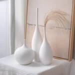 Relexome Set of 3 White Ceramic Vases - Modern Boho Wabi-Sabi Decor for Living Room Centerpieces - Image 4
